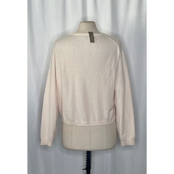 NWT!! J. CREW Cashmere Relaxed Cropped V-Neck Sweater Heathered Muslin Medium - Picture 10 of 16